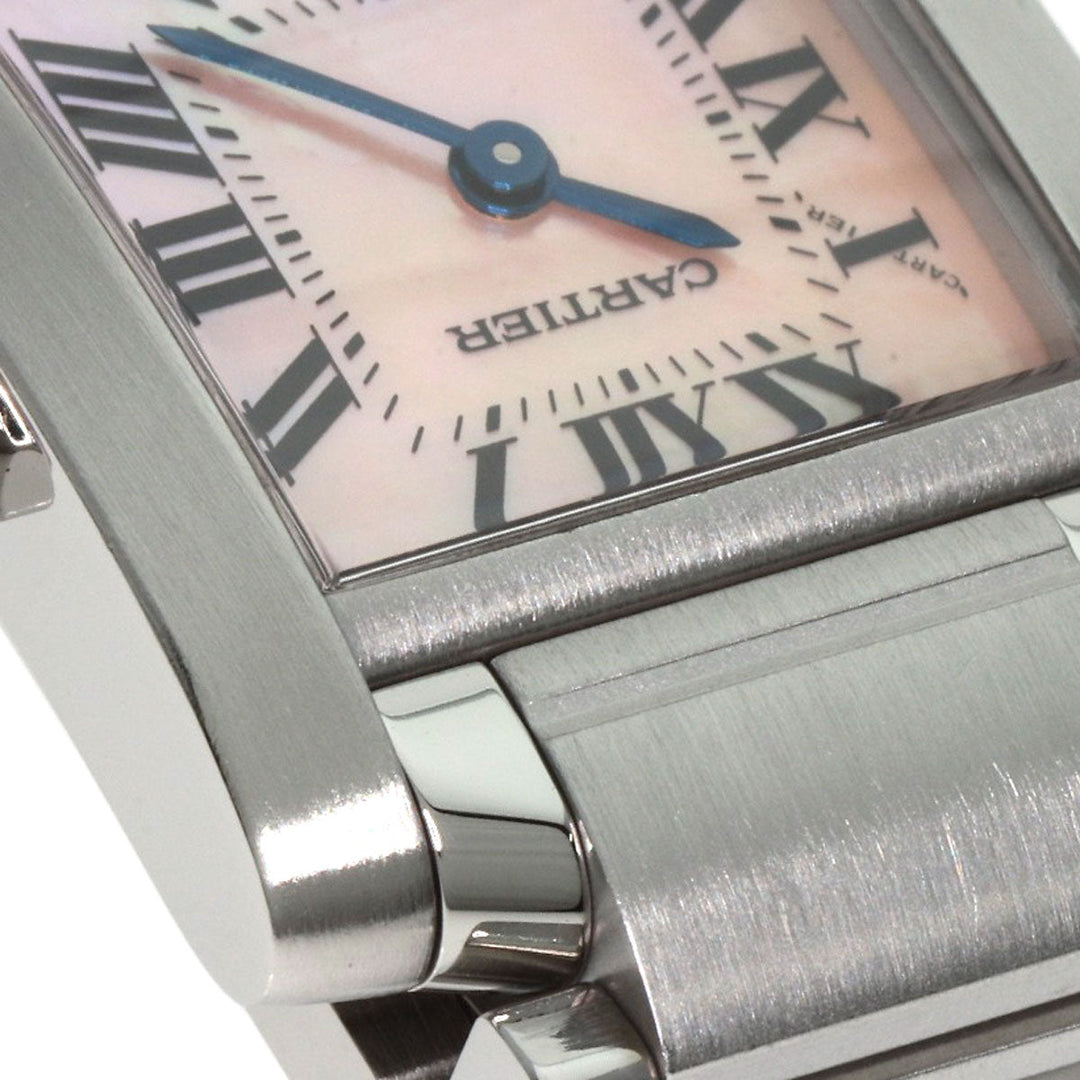 CARTIER Watches Quartz W51028Q3 Stainless Steel Silver Tank francaise SM Pink shell dial