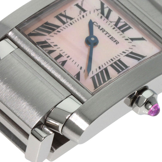 CARTIER Watches Quartz W51028Q3 Stainless Steel Silver Tank francaise SM Pink shell dial