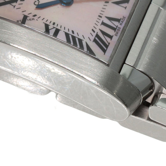 CARTIER Watches Quartz W51028Q3 Stainless Steel Silver Tank francaise SM Pink shell dial