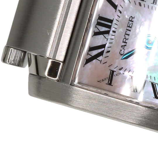CARTIER Watches Quartz W51028Q3 Stainless Steel Silver Tank francaise SM Pink shell dial