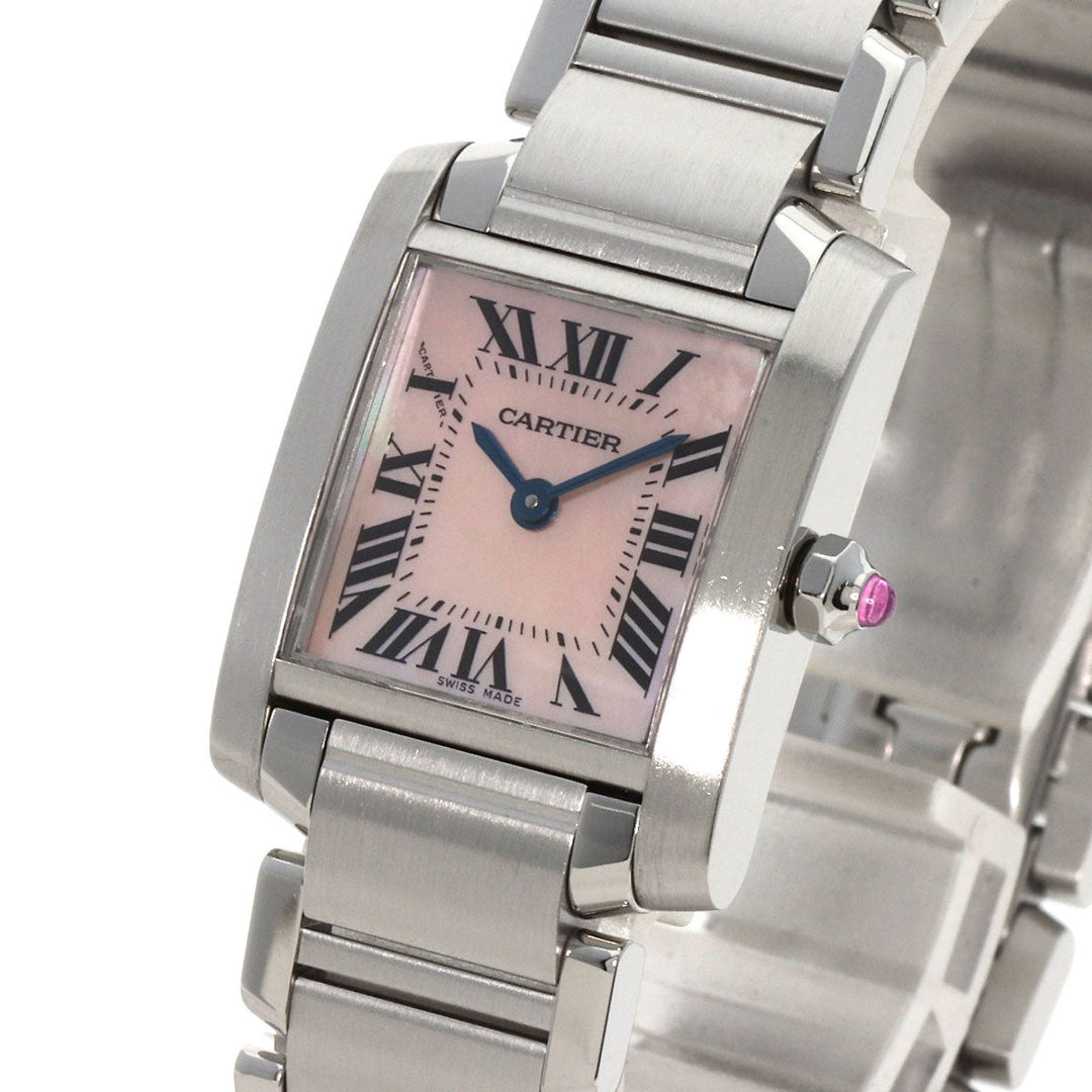CARTIER Watches Quartz W51028Q3 Stainless Steel Silver Tank francaise SM Pink shell dial