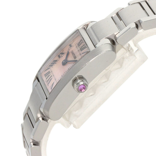 CARTIER Watches Quartz W51028Q3 Stainless Steel Silver Tank francaise SM Pink shell dial