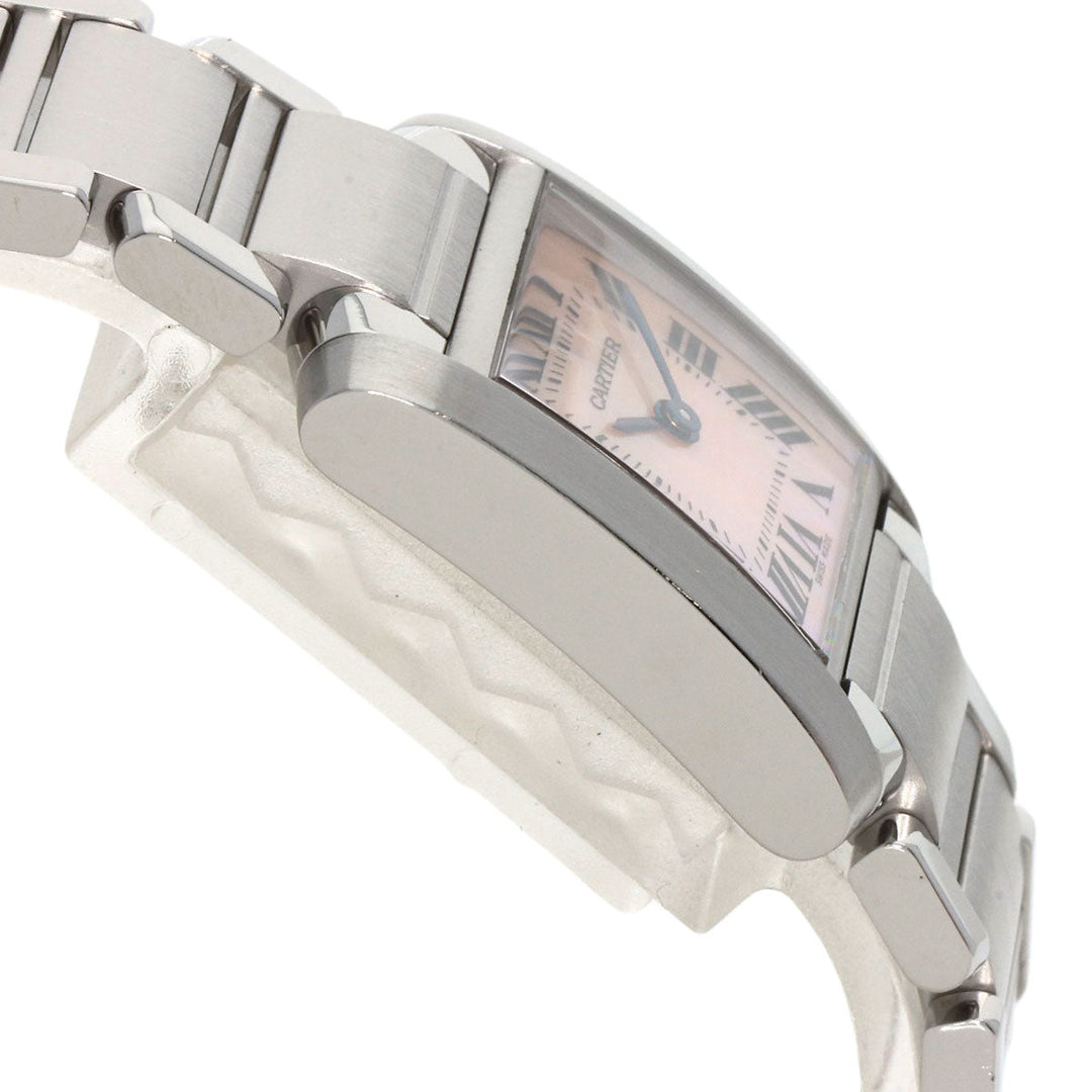 CARTIER Watches Quartz W51028Q3 Stainless Steel Silver Tank francaise SM Pink shell dial
