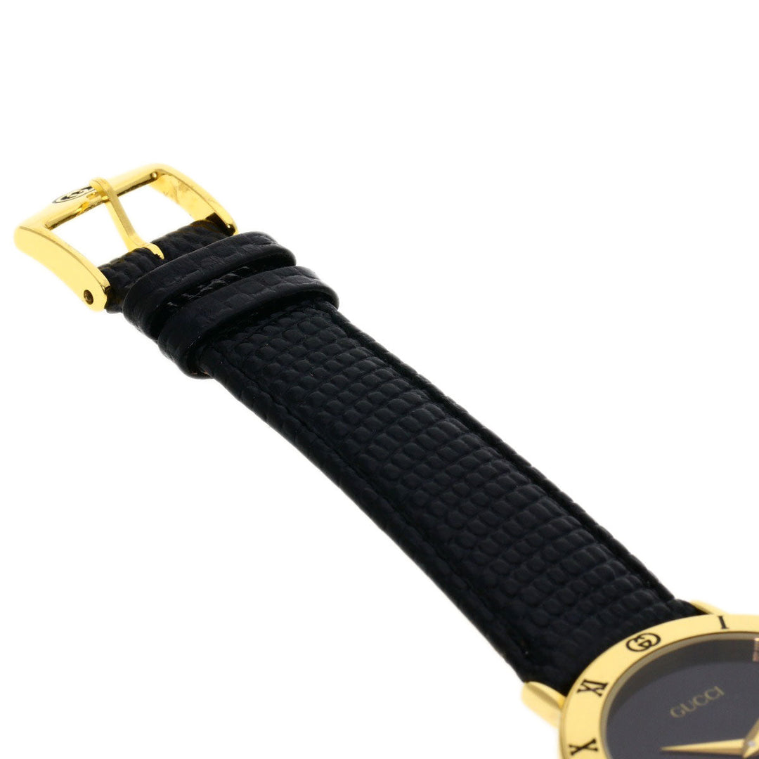 GUCCI Watches Quartz 3000.2M Gold Plated gold Round face black dial