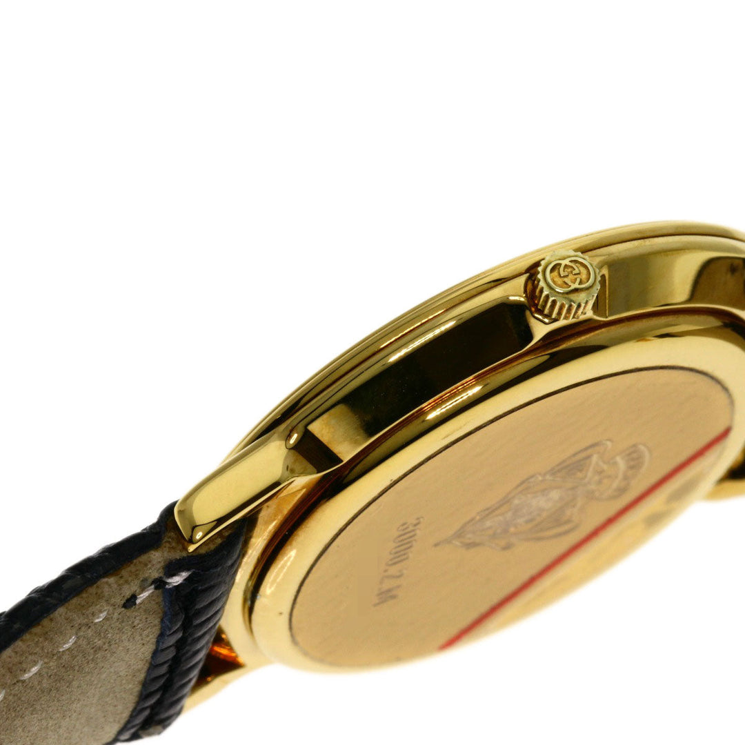 GUCCI Watches Quartz 3000.2M Gold Plated gold Round face black dial