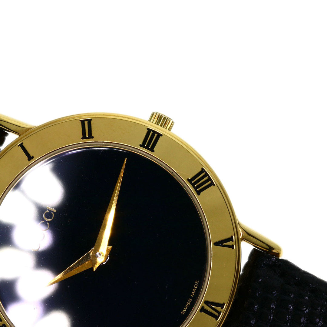 GUCCI Watches Quartz 3000.2M Gold Plated gold Round face black dial