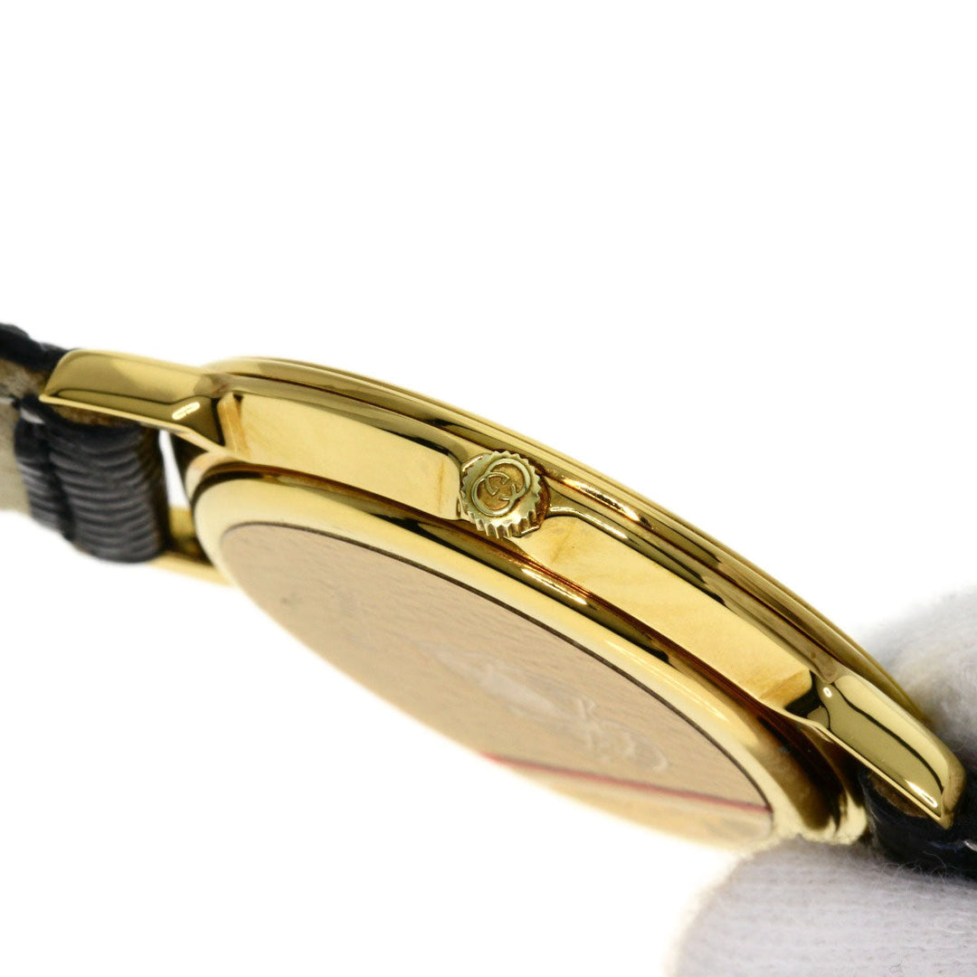 GUCCI Watches Quartz 3000.2M Gold Plated gold Round face black dial