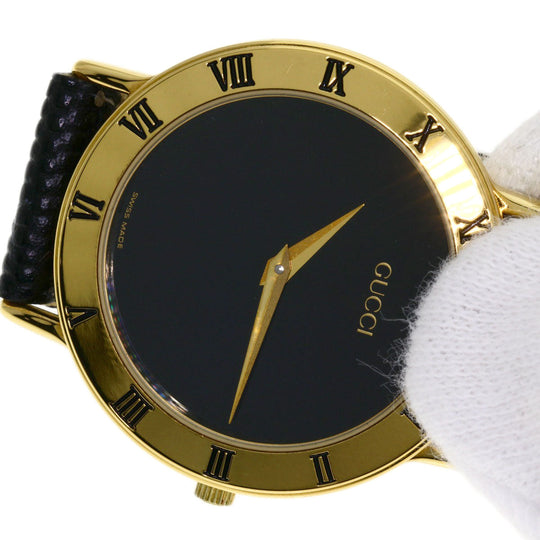 GUCCI Watches Quartz 3000.2M Gold Plated gold Round face black dial