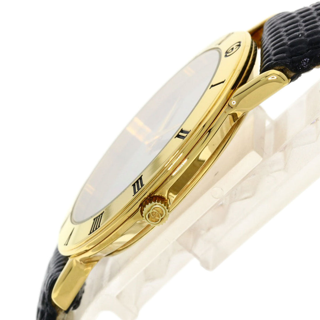 GUCCI Watches Quartz 3000.2M Gold Plated gold Round face black dial