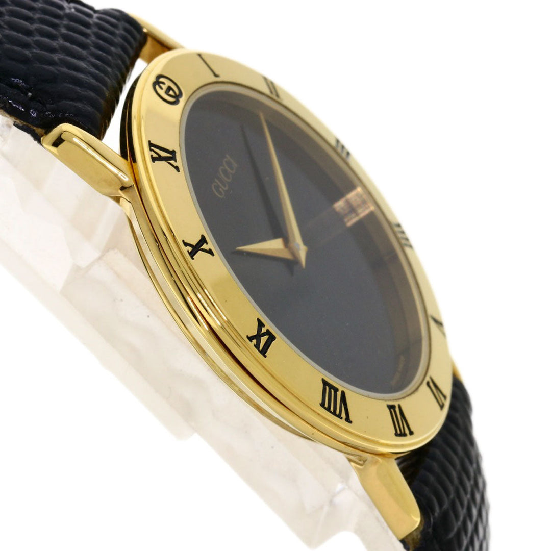 GUCCI Watches Quartz 3000.2M Gold Plated gold Round face black dial