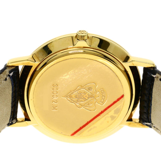 GUCCI Watches Quartz 3000.2M Gold Plated gold Round face black dial