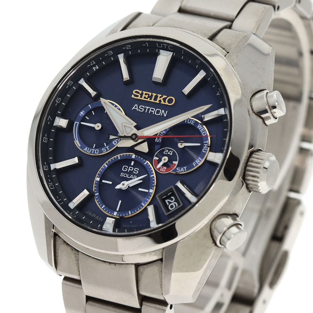 SEIKO Watches Solar Powered SBXC115 Stainless Steel , Stainless Steel Silver Astron Shohei Ohtani Limited Edition blue dial mens Used Authentic