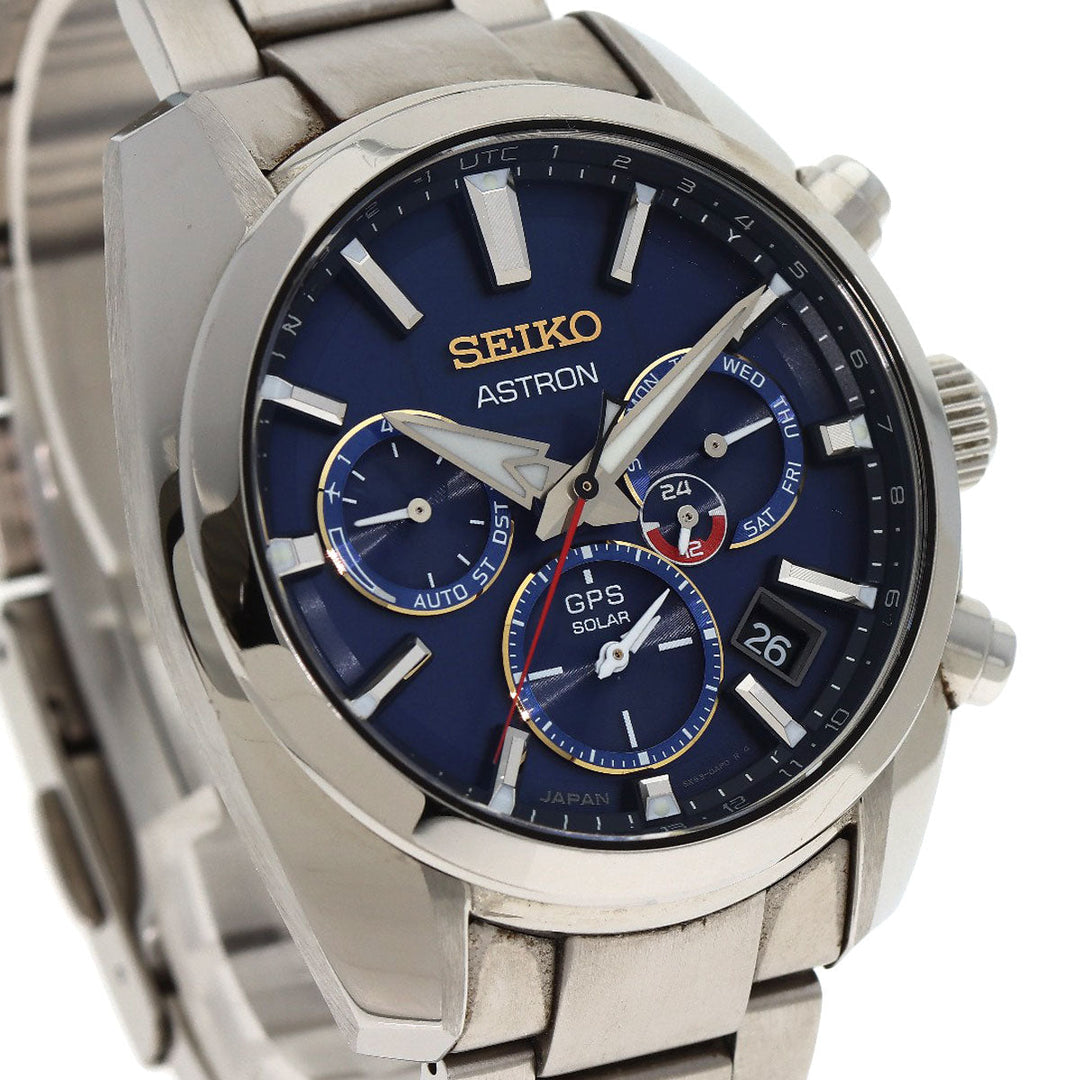 SEIKO Watches Solar Powered SBXC115 Stainless Steel , Stainless Steel Silver Astron Shohei Ohtani Limited Edition blue dial mens Used Authentic
