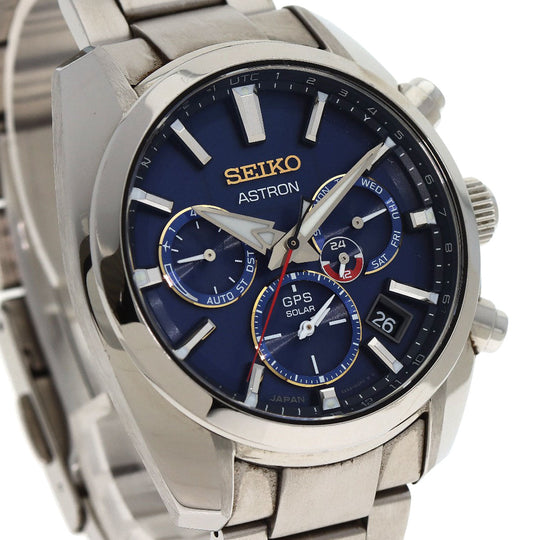 SEIKO Watches Solar Powered SBXC115 Stainless Steel , Stainless Steel Silver Astron Shohei Ohtani Limited Edition blue dial mens Used Authentic