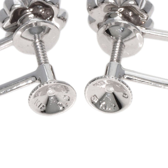 MIKIMOTO Earring K18WG Silver Diamond Four-leaf clover Women Used Authentic