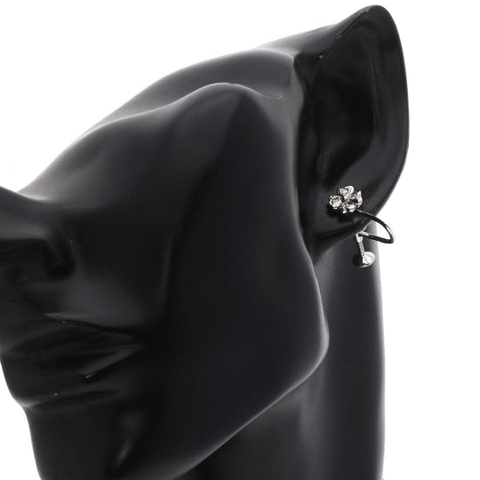 MIKIMOTO Earring K18WG Silver Diamond Four-leaf clover Women Used Authentic