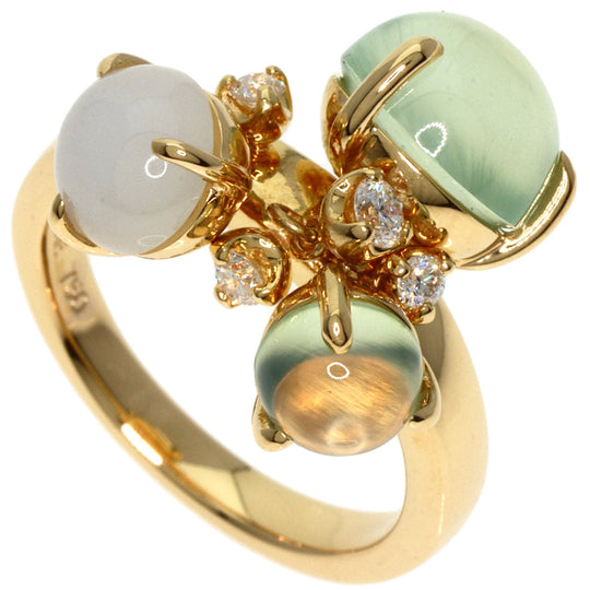 CELINE Ring 18K Yellow Gold gold Prehnite Moonstone Diamond Women Used Authentic