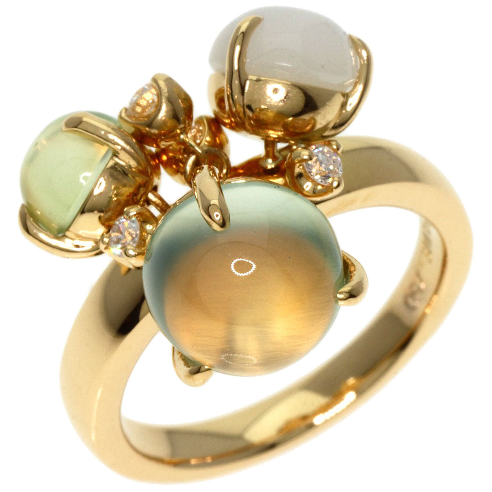 CELINE Ring 18K Yellow Gold gold Prehnite Moonstone Diamond Women Used Authentic
