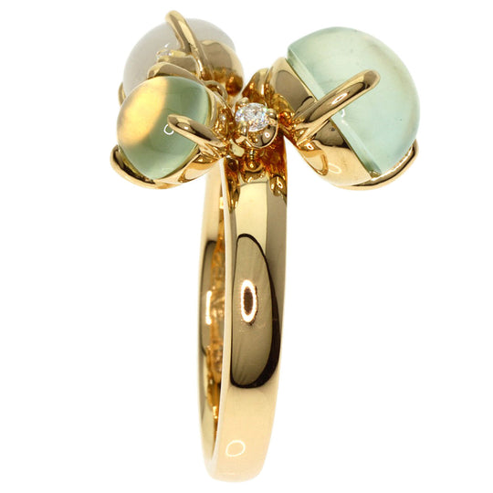 CELINE Ring 18K Yellow Gold gold Prehnite Moonstone Diamond Women Used Authentic