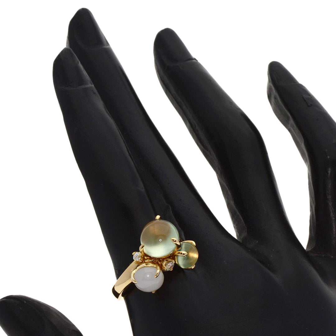 CELINE Ring 18K Yellow Gold gold Prehnite Moonstone Diamond Women Used Authentic