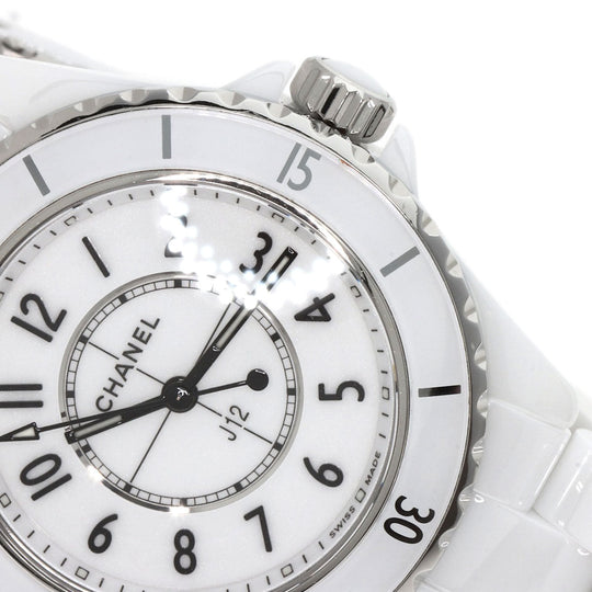 CHANEL Watches Quartz H5698 Caliber 12.2 Ceramic, Ceramic white J12 1.3" current model white dial Women Used Authentic