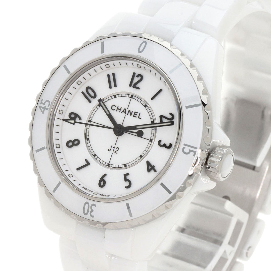 CHANEL Watches Quartz H5698 Caliber 12.2 Ceramic, Ceramic white J12 1.3" current model white dial Women Used Authentic
