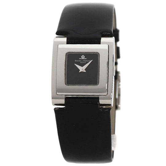 Baume & Mercier Watches Quartz MOA8167 Stainless Steel, Leather Silver catwalk black dial Women Used Authentic