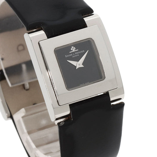 Baume & Mercier Watches Quartz MOA8167 Stainless Steel, Leather Silver catwalk black dial Women Used Authentic
