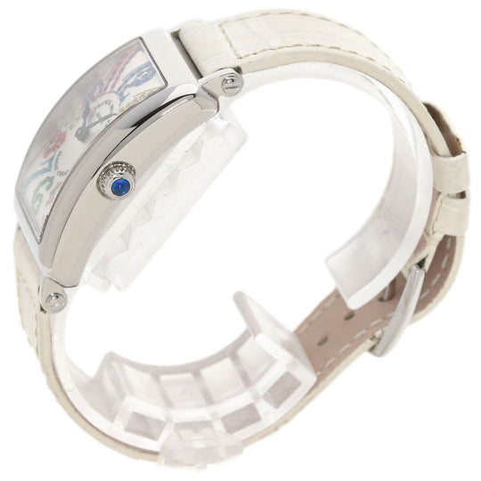 FRANCK MULLER Watches Quartz 902QZMAGCOL Stainless Steel, Leather Silver Long Island Magic Color Silver dial Women Used Authentic