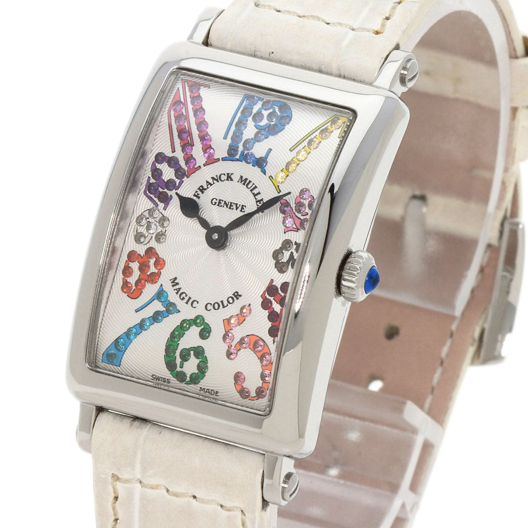 FRANCK MULLER Watches Quartz 902QZMAGCOL Stainless Steel, Leather Silver Long Island Magic Color Silver dial Women Used Authentic