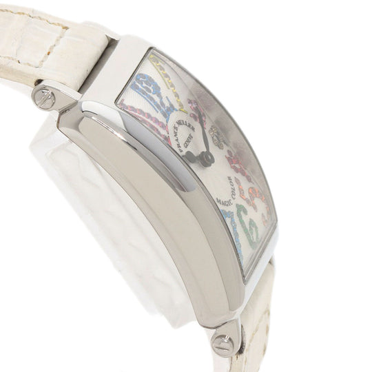 FRANCK MULLER Watches Quartz 902QZMAGCOL Stainless Steel, Leather Silver Long Island Magic Color Silver dial Women Used Authentic