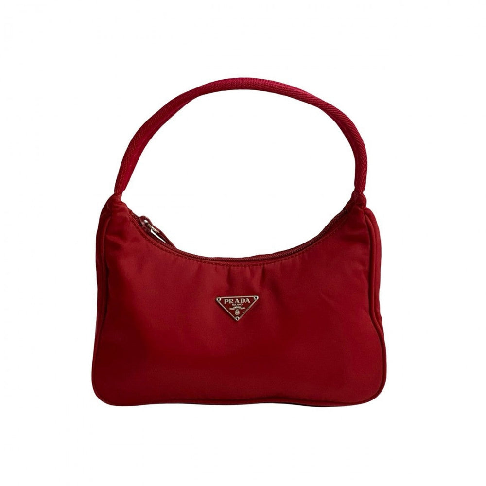 PRADA Handbag Nylon Red