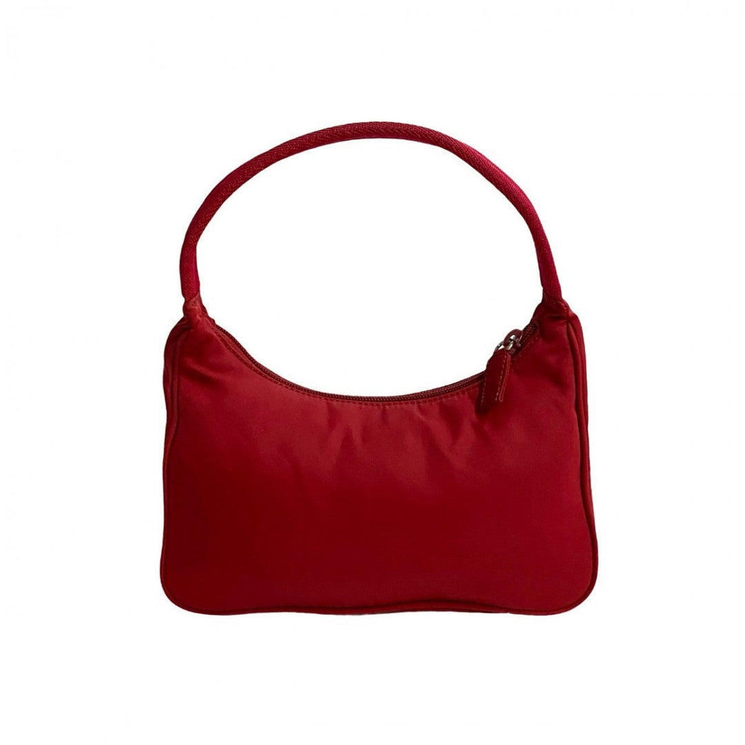 PRADA Handbag Nylon Red