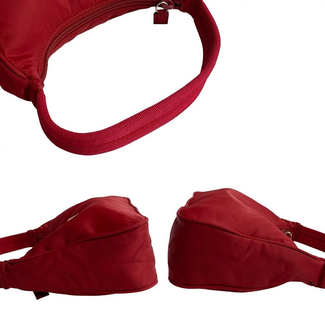 PRADA Handbag Nylon Red