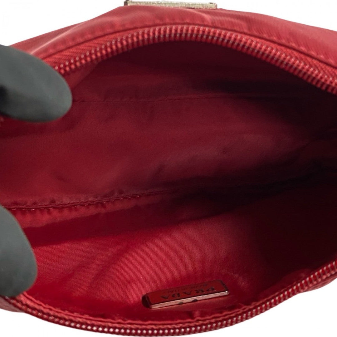 PRADA Handbag Nylon Red