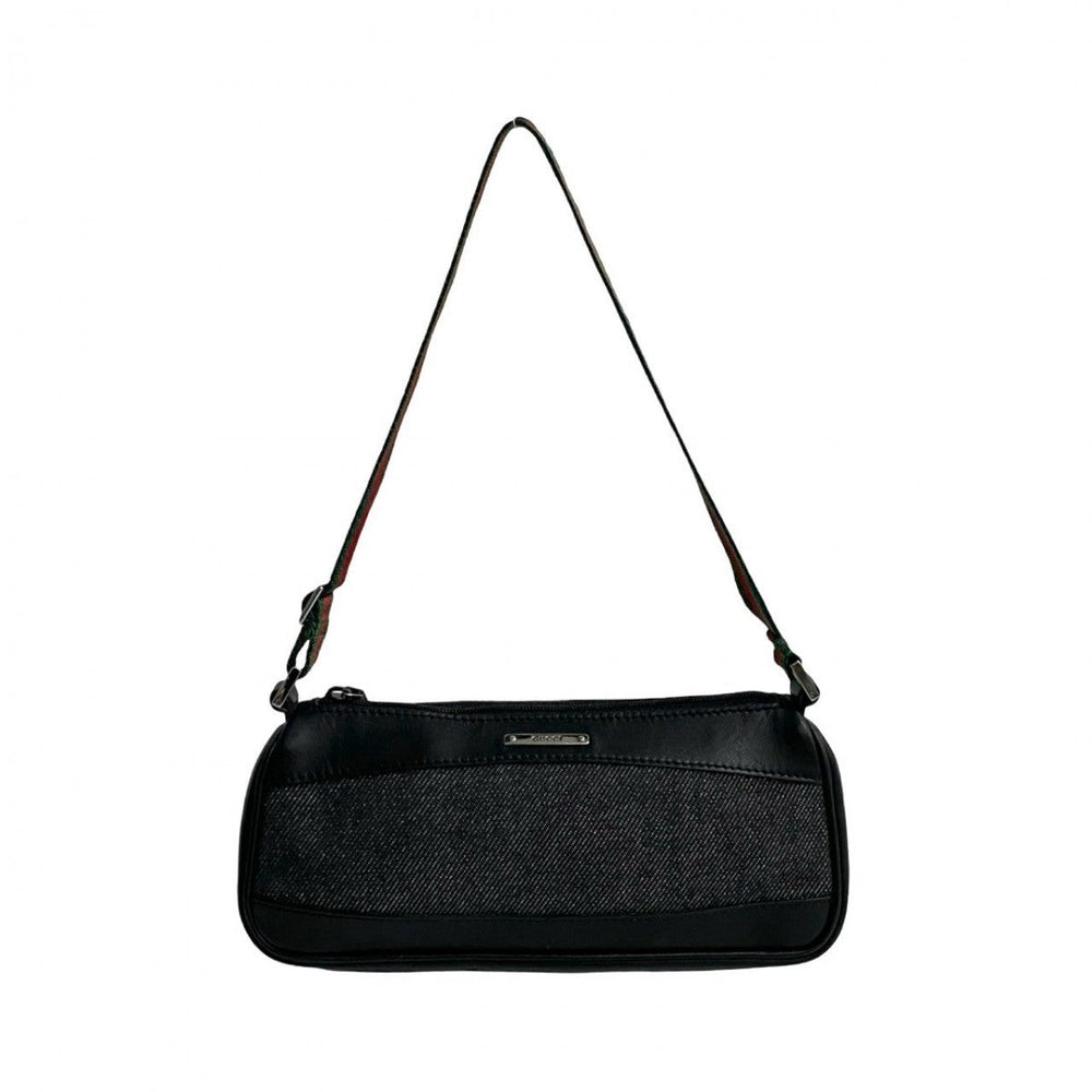 GUCCI Shoulder Bag leather black Sherry line