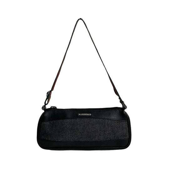 GUCCI Shoulder Bag leather black Sherry line