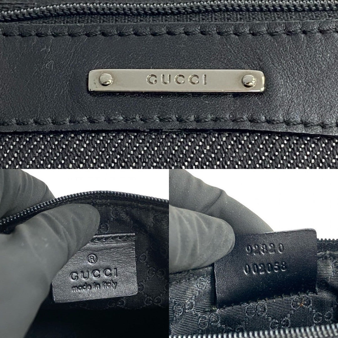 GUCCI Shoulder Bag leather black Sherry line