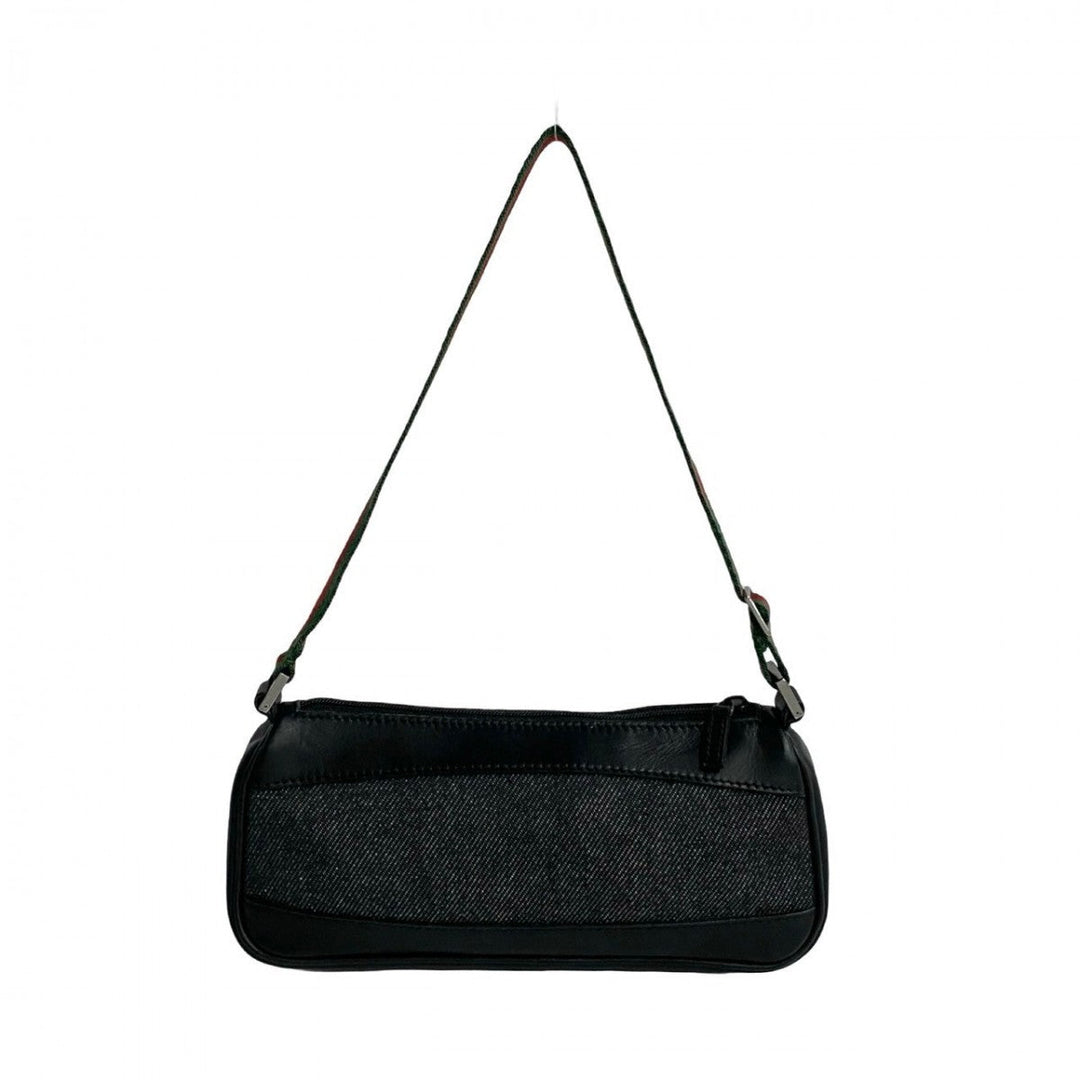 GUCCI Shoulder Bag leather black Sherry line