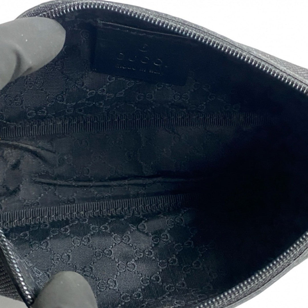 GUCCI Shoulder Bag leather black Sherry line