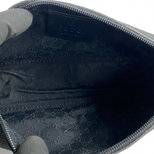 GUCCI Shoulder Bag leather black Sherry line