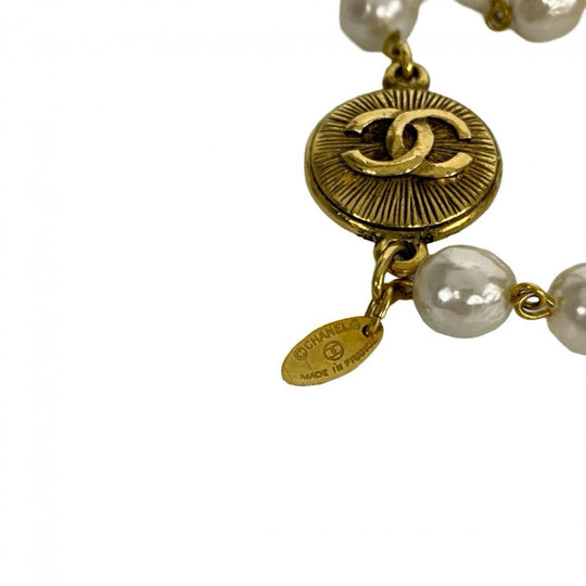 CHANEL Necklace Fake pearl white