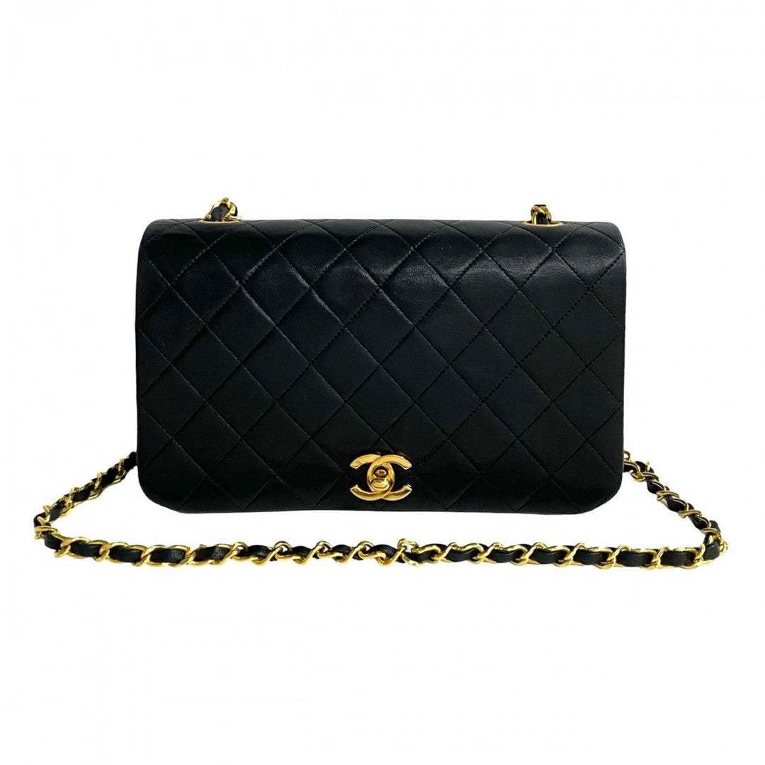 CHANEL Shoulder Bag lambskin black Matrasse
