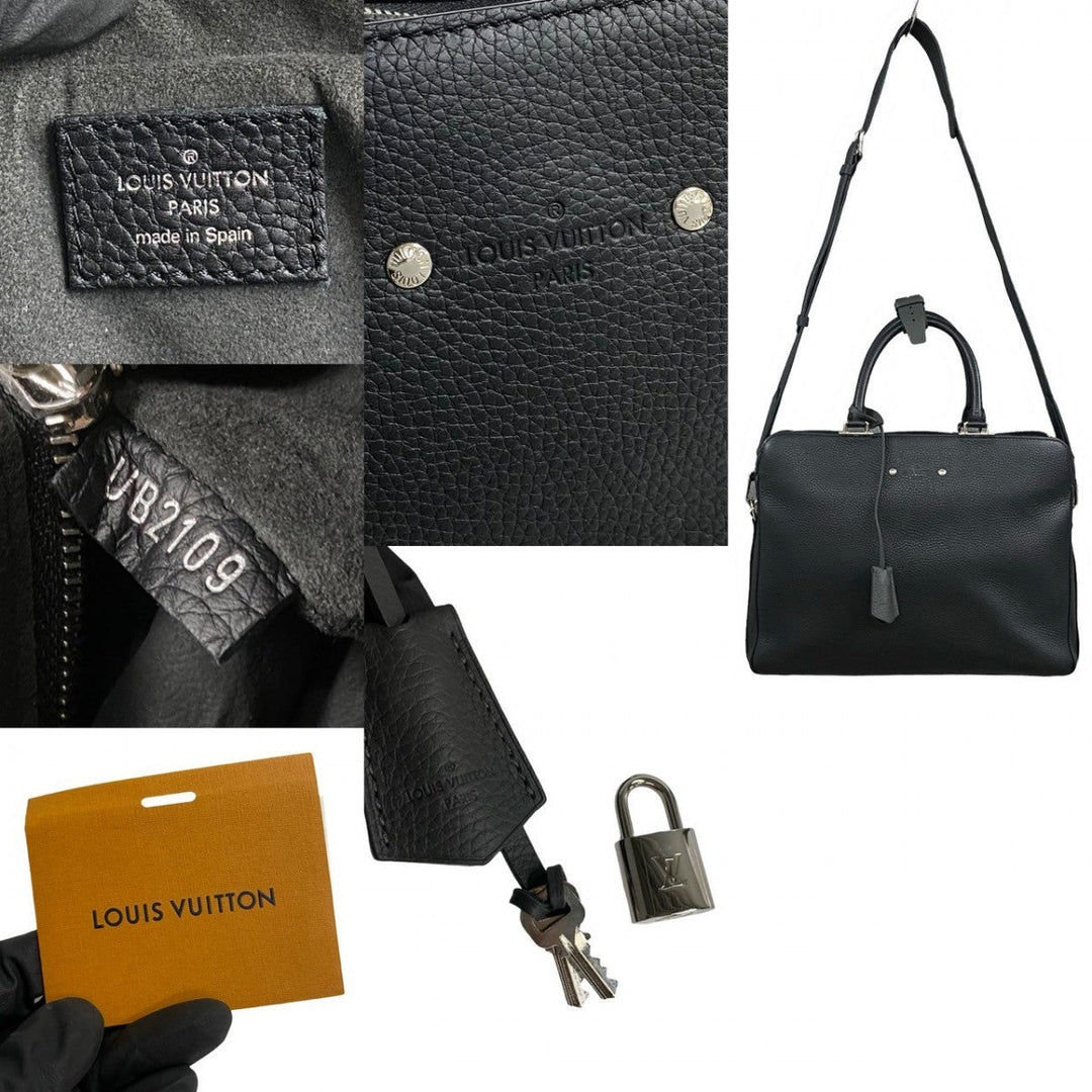 LOUIS VUITTON Shoulder Bag leather black Armando Briefcase MM