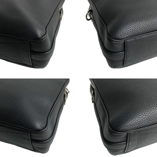 LOUIS VUITTON Shoulder Bag leather black Armando Briefcase MM