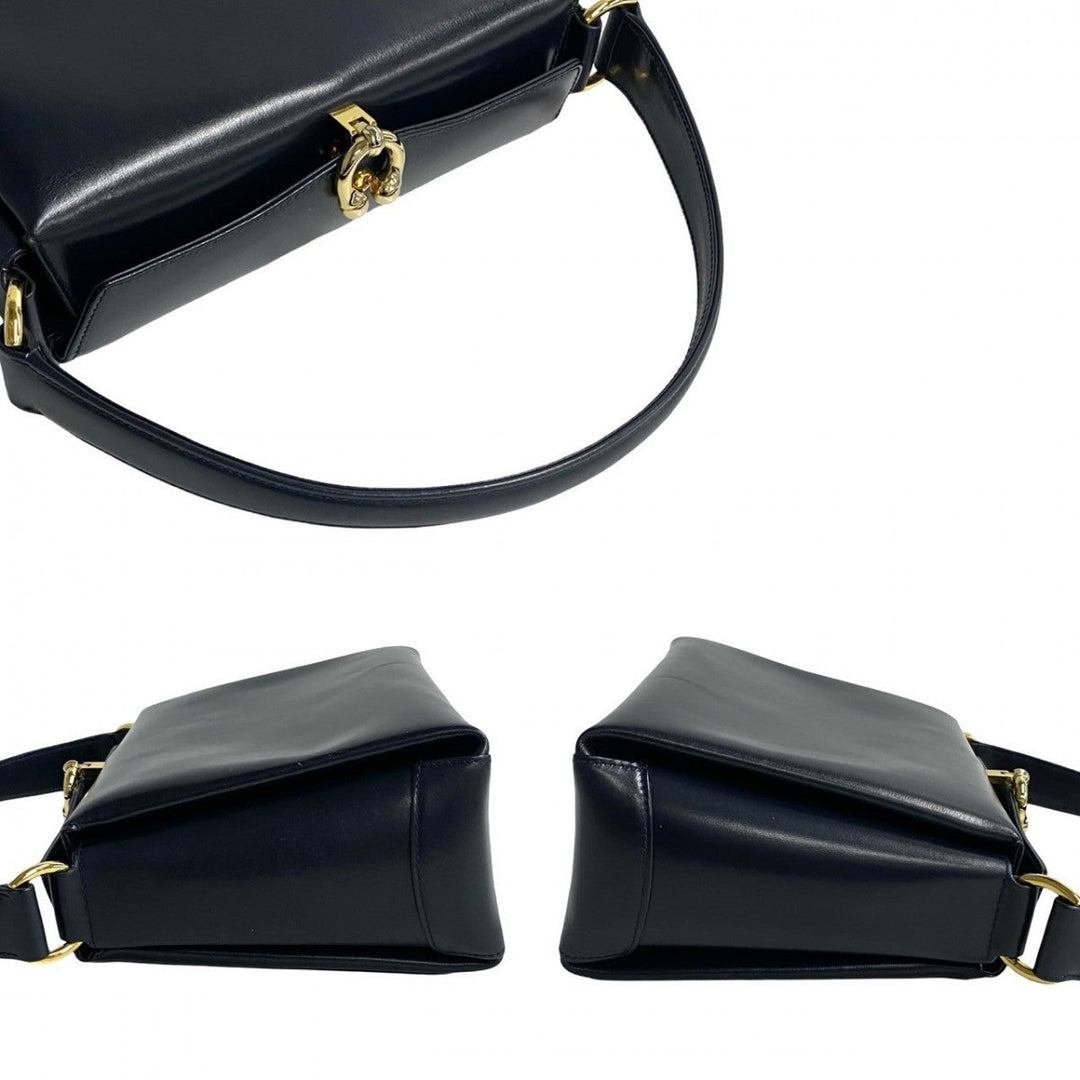 GUCCI Handbag Calfskin Navy