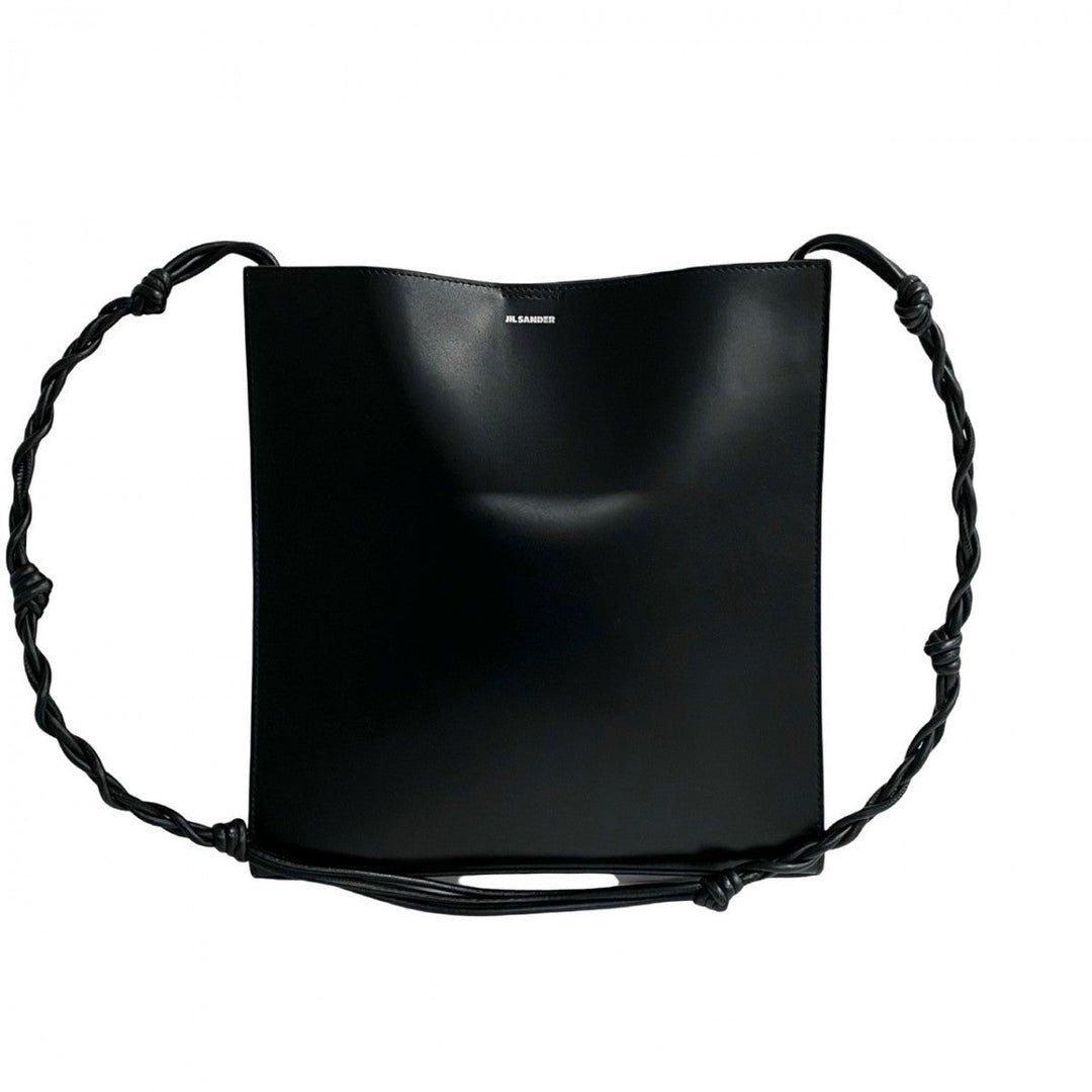 JIL SANDER Shoulder Bag leather black Tangle Medium