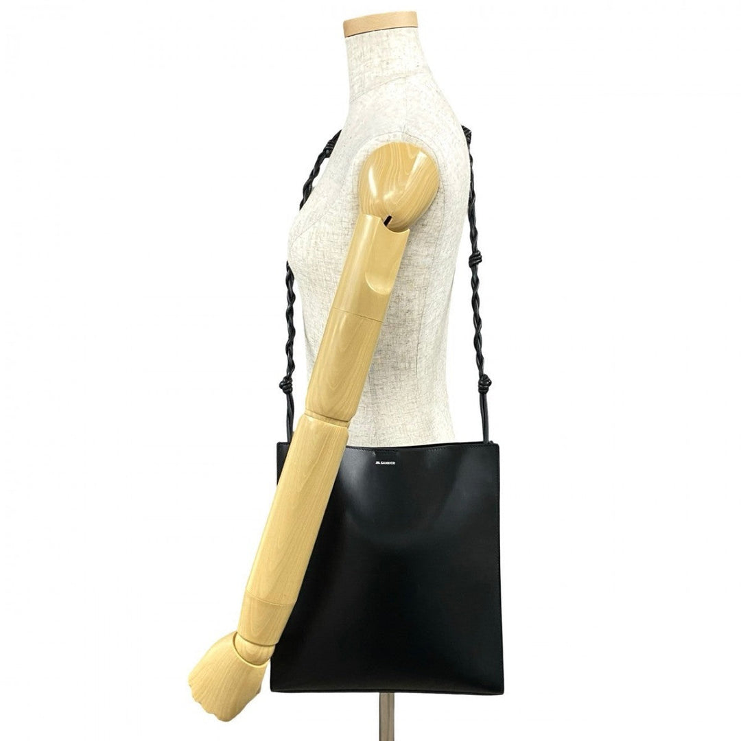 JIL SANDER Shoulder Bag leather black Tangle Medium