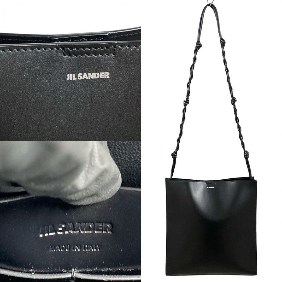 JIL SANDER Shoulder Bag leather black Tangle Medium