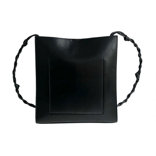 JIL SANDER Shoulder Bag leather black Tangle Medium